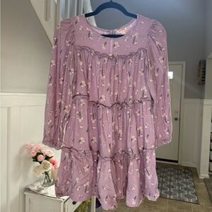 Floral Lavender Tiered Dress